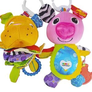 Lamaze Clip & Go Pig Dog Bright Baby Stroller Toys